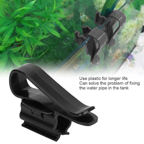 5Pcs Aquarium Water Pipe Clips Leak-Proof Design Adjustable 8-16mm Hose Holder for Fish Tank Water Change Tools(Black) - color: Black