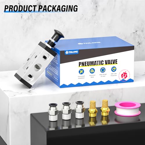 TAILONZ PNEUMATIC 3/8"NPT 5 Way 2 Position Air Hand Lever Operated Valve Pneumatic Solenoid Valve Manual Control Push-Pull 4R310-10 - size: 3/8"NPT, style: 5 Way 2 Position Manual