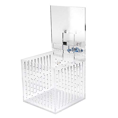 Fish Breeding Box, 4.13 * 4.13 * 4.13 inch Acrylic Fish Isolation Box with Suction Cups, Aquarium Acclimation Hatchery Incubator Fish Tank Multifunctional Acrylic High Clear Fish