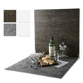 2 PCS Boards Photo Backdrop for Flat Lay, Food Photography Background 24x24 Inch, BEIYANG (Black Walnut+Dark Gray) - color: Black Walnut + Dark Gray 24x24