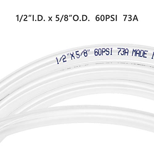 Eastrans Clear Vinyl Tubing Flexible PVC Tubing, Hybrid PVC Hose, Lightweight Plastic Tube, by 1/2 Inch ID, 10-Feet Length - size: ID 1/2 INCH, style: 10 Feet