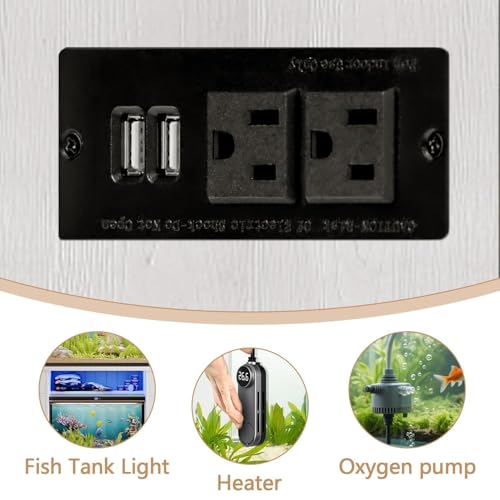 55-75 Gallon Fish Tank Stand with Power Outlet & LED Lights, 55 Gallon Aquarium Stand with Storage Drawers & Barn Doors, Heavy Duty Reptile Tank Cabinet for Turtle, Reptile Terrarium, White - color: White