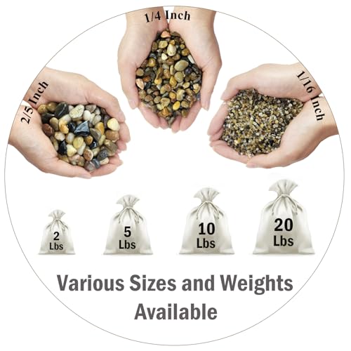 FANTIAN 5 lbs Gravel for Fish Tank, 2/5 Inch Mixed Color River Rocks for Aquarium, Vase Fillers, Cactus Bonsai, Plant Soil Cover and Outdoor Garden Landscaping Rocks - size: 2/5 Inch