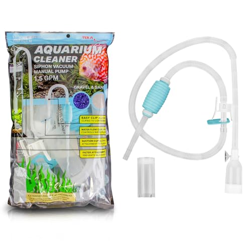 TERA PUMP 2 Pack Fish Tank Gravel Cleaner Siphon - Manual Water Pump for 10-20 Gallon Aquariums - BPA-Free Water Change Siphon Hose - size: Medium