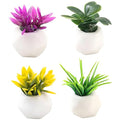 4PCS Mini Succulent Plant Resin Ornaments - Cute Car Dashboard Figurines Flower Pot Set - Fairy Garden，Birthday Cakes Decoration，DIY Aquascape Kit, Aquarium Moss Layout Desktop Landscape Accessories.