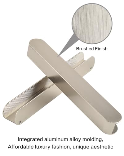 5 Pack Self Stick Closet Door Handles 7 Inch Long Brushed Nickel Peel and Stick Handles for Kitchen Cabinets Adhesive Bathroom Vanity Pulls Aluminum Metal Handle - color: C-Brushed Nickel, size: 7 Inch