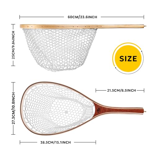 SF Fly Fishing Landing Net Soft Rubber Mesh Trout Net Catch and Release Net - style: Classic