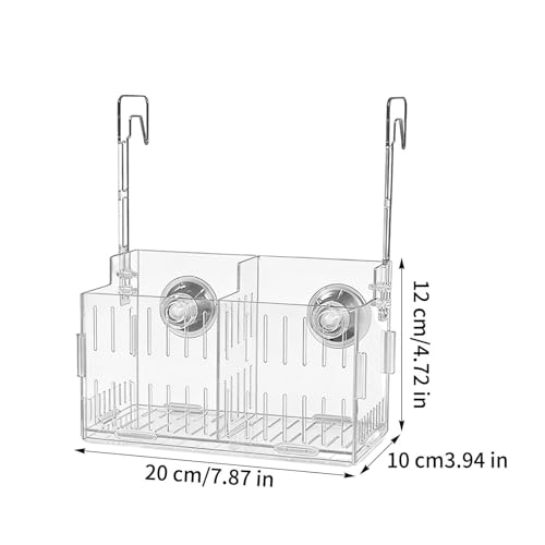 Transparent Aquarium Plant Hanging Rack - Acrylic Top-Mounted Plant Holder | Height Adjustable Double-Hook Hydroponic Planter | for Fish Tank Flower Pot, Aquarium Decorative Accessories - size: Double grid