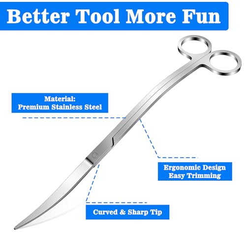 Aquarium Scissors Professional Aquarium Plant Scissor Wave Aquascape Scissors Mirror Wave Scissor for Fish Tanks Hospital Tanks Goldfish Bowls Aquariums and Terrariums