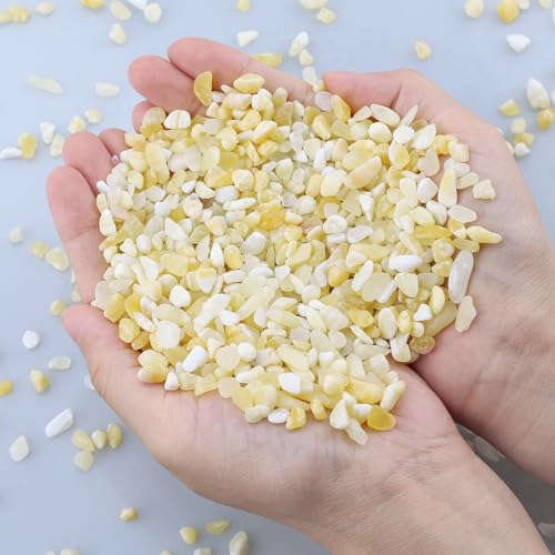 ZHIYUXI Yellow Jade Crystal Chips Bulk Fish Tank Decorations Aquarium Rocks Gravel Vase Filler Stones Crystals for Candle Making Witch Kit Gravel for Plants Quartz Sand Gemstone 0.22 lbs - color: R# Yellow Jade, size: 0.22lbs
