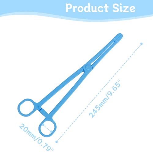 Reptile Tweezers Feeding Tong 24.5cm/9.64inch Long Plastic Clip Blue Tweezer Forcep for Tortoise Lizard Frog Spider Tarantulas