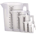 TCP Global 5 Piece Set of Plastic Graduated Measuring and Mixing Pitchers - 500, 1000 Quart, 2000, 3000, 5000 ml Gallon Sizes - Pouring Cups, Measure & Mix Paint, Resin, Epoxy, Kitchen Cooking Baking - size: 500-5000ml Set