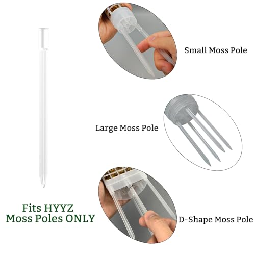 20pcs Moss Pole Base Anchor Pins (0.28"x4.72" Transparent) - Exclusive Fit for HYYZ Small Round/Auto-Watering Large Round/D-Shape Moss Poles (20, White)