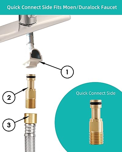 Universal Fit Kitchen Faucet Sprayer Attachment/Hose/Holder Set Compatible with Moen/Delta Faucet Sprayer Replacement, Kitchen Sink Side Sprayer Head, Brushed Nickel - color: Brushed Nickel