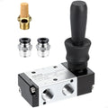 Pneumatic Air Hand Lever Valve, 3 Way 2 Position 1/4”NPT Solenoid Valve Manual Control Direct Driving Type Push-Pull 3H210-08 - size: 1/4"NPT, style: 3 Way 2 Position