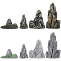 HANABASS 8 Pcs Miniature Rockery Decor, Resin Mountain Figurines for Zen Garden Micro Landscape, Planter Accessories Aquarium Fish Tank Stone Statue