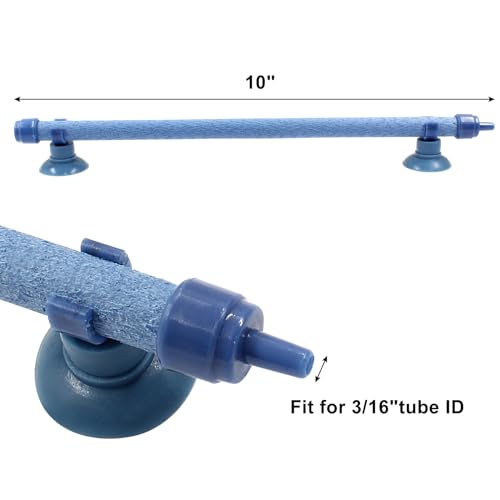 2 Pieces 10 Inch Air Stone Bar Blue Fish Tank Air Pump Aquarium Bubble Wall Aquarium Air Bubble Tube for Fish Tank Bubble Release Diffuser Bar - size: 10"