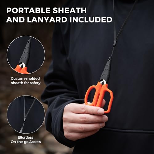 KastKing Paradox 4.5-Inch Fishing Scissors, Stainless Steel Precision Fishing Line Cutters With Non-Slip Grip, Protective Sheath, and Neck Lanyard, Small Scissors for Braided Fishing Line - style: A: 4.5" Braid Scissors