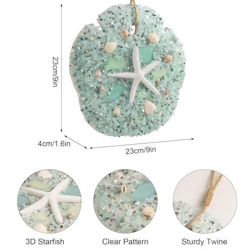 flangairy 3D Starfish Wall Decor, 7.9 Inch Beach Theme Bathroom Wall Hanging Art, Coastal Beachy Seashell Room Bedroom Kitchen Decorations for Home