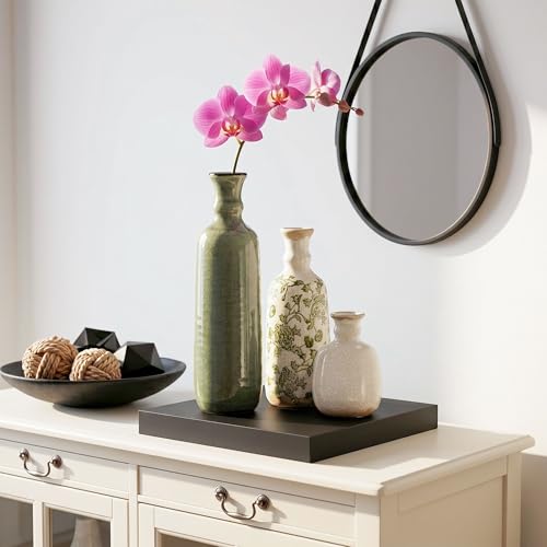 Ceramic Vase Set, 3Pcs Flower Vases for Modern Boho Farmhouse Decor, Decorative Vases for Pampas Grass & Dried Flowers, Distressed Finish - color: C