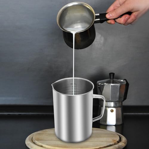 Kichwit Large Stainless Steel Measuring Cup, Liquid Metal Measuring Cup with Handle, 34oz / 1000ml / 4 Cups - size: Large, 34 oz (1000 ml, 4 cups)