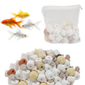 Aquarium Filter Media, 12 in 1 Bio Balls Ceramic Rings Set with Zippered Mesh Bag, Durable Freshwater Marine Biological Filter Media for Fish Tank, Pond, Canister (1.1lb, 500g)