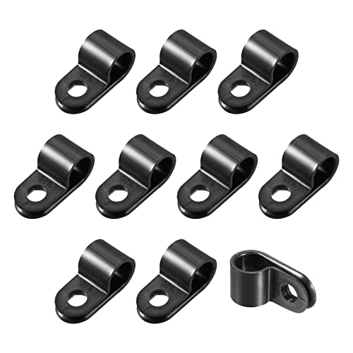 R-type Cable Clips Wire Management Clamp, [for Keeping Wire Neat ] - Nylon / 0.31-inch/Black / 30 Pcs - size: 0.31-inch