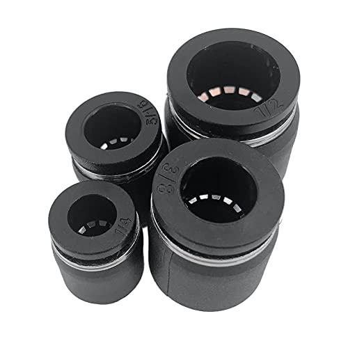 20PCS Pneumatic Cap Style Plug Fitting, Push-to-Connect Fitting Plug for 1/4 5/16 3/8 1/2 Tube Air Line Fittings - size: 1/4, 5/16, 3/8, 1/2 OD