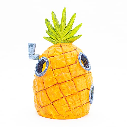 Penn-Plax Spongebob Squarepants Officially Licensed Aquarium Ornament – Spongebob’s Pineapple House – Large - size: Large