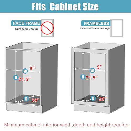 JOWBOOW 8 Inch Pull Out Cabinet Organizer (7.8" W), Fully Assembled Heavy Duty Slide Out Spice Rack, 3 Tier Door Mount Pantry Storage with Tall Guardrails for Base Cabinets, 100 LBS Capacity - size: 8"W Bottom-Mount (Min 9" Opening)