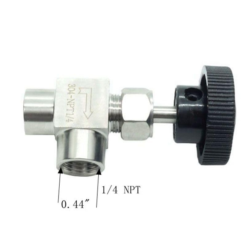 1 Piece Stainless Steel 304 Instrument Gas Angle Needle Valve 1/4" NPT Female x 1/4 NPT Female - size: Angle 1/4" NPT F x F