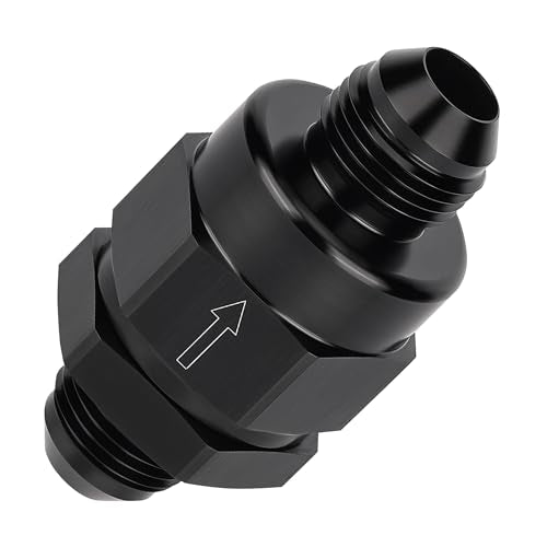 EVIL ENERGY 8AN Male Non Return One Way Inline Check Valve Fitting Aluminum Black - size: 8AN(3/4-16 UNF)
