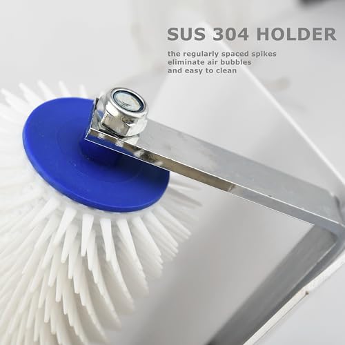 Self-Levelling Cement Tool Kit,Spike Roller for Self Leveling Cement,Epoxy Floor Tools,Roller Brush,Floor Construction Roller Spiked Shoes,Stainless Steel Scraper Self-Leveling Rake(Blue)