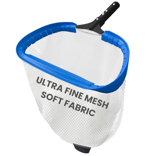 Poolvio 14" Pool Skimmer Net – Heavy Duty Leaf Net with Aluminum Frame with Diamond-Pattern Ultra-Fine Soft Mesh Bag – Pool Cleaning Tool for Leaves, Sand, Pollen & Small Debris (No Pole) - size: 14" Spa Pool Net