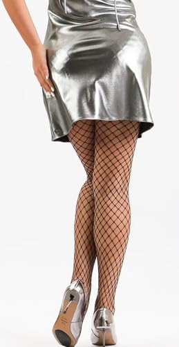 Women's Sexy High Waist Tights Fishnet Stockings Thigh High Pantyhose - color: Black