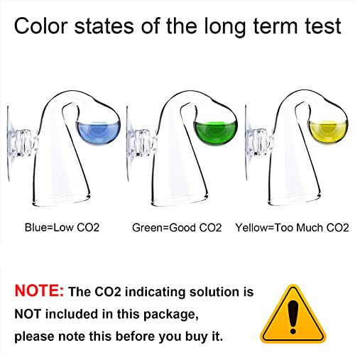 CO2 Drop Checker Test Kit CO2 Clear Glass Capacity Monitor with Suction Cup for Aquarium Water Plant Fish Tank PH Test CO2 Kit