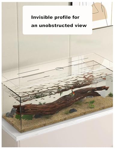 Anti Jump Aquarium Cover, 3 mm Clear Fish Tank Lid with Feeding Hole and Vent Slots, Transparent Top Cover for Open Aquariums, Shrimp Tanks(31.9x9.8in) - size: 31.9x9.8in