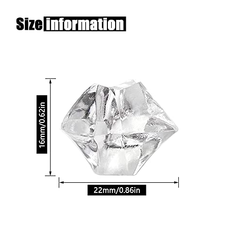 Fake Crushed Ice Cubes, Vase Fillers, 250 pcs 16*22 mm Fake crushed Ice Cubes Artificial Acrylic Crystal Rocks Diamonds for Vase Fillers, Party Favor, Wedding Decoration (0.86*0.62inch,Clear) - color: 16*22mm-250pcs