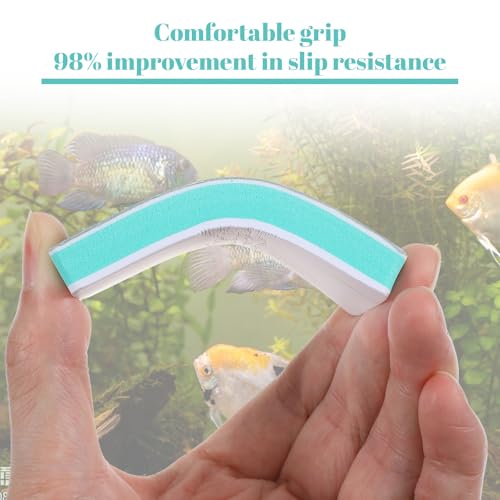 3Pcs Fish Tank Cleaning Tools, Double Sided Aquarium Sponge Brush, Non-Scratch Algae Scrubber, Glass Cleaner for Fish, Turtle Tanks, Safe Surface Buildup Remover for Glass, Acrylic (3.42"x1.49"x0.47")