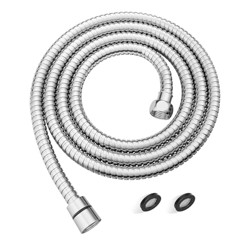 JOMOO 118-Inch Extra Long Shower Hose, Stainless Steel Handheld Showerhead Hose with Brass Fittings & EPDM Inner Tube – Anti-Kink, Leakproof, Flexible Shower Head Tube Replacement, Chrome - color: Chrome, size: 118 Inch