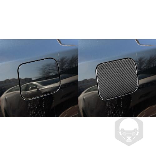 Car Fuel Tank Cap Panel Gas Cap Decorative Cover Collision Protector Trim Sticker Compatible with Toyota Camry Asian Edition 2012-2017 Real Black Carbon Fiber Premium Auto Exterior Accessories