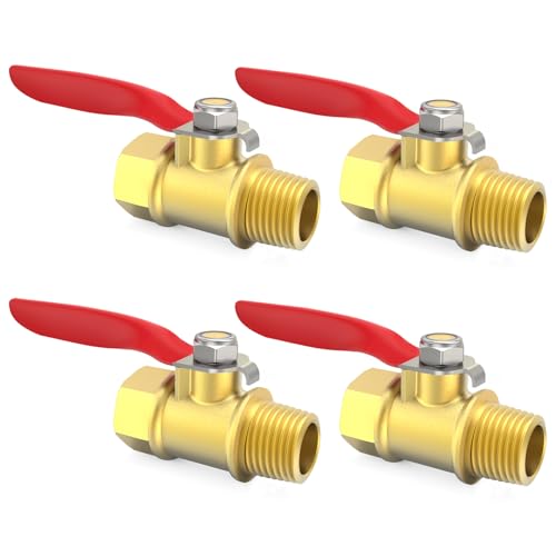 ChillWaves Brass Ball Valve, Air Compressor Ball Valve Shut Off Switch 1/4" NPT Male x 1/4" NPT Female Thread Pipe Fitting(4-PACK) - size: 1/4" MNPT x 1/4" FNPT, style: PACK OF 4