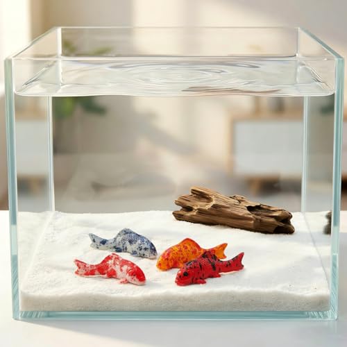 Kisangel 5Pcs Small Fake Fish Aquarium Decor Realistic Koi Decorations Floating Fish Tank Accessories for Home Office Terrarium