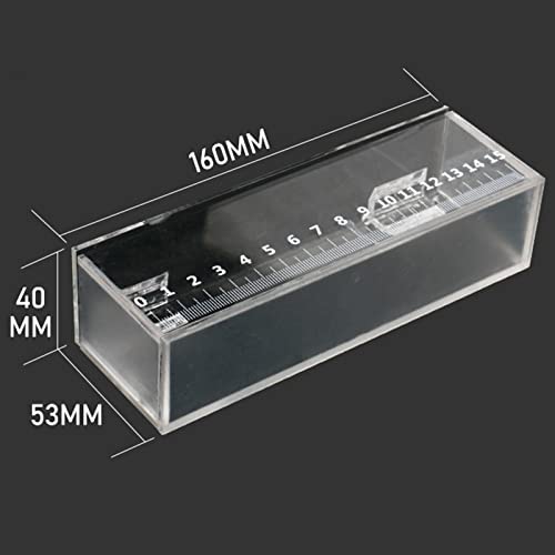Fish Viewing Box Acrylic with Lid - Mini Aquarium & Breeder (6.3x1.6x2.1 inch) Portable Safe Hatching Box with Scale