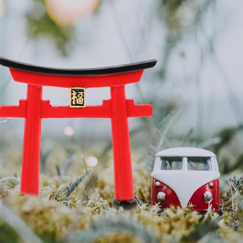 POPETPOP Japanese Torii Gate Aquarium Decor Statue Chinese Miniature Zen Garden Accessories Bonsai Mini Shinto Shrine Sculpture Micor Landscape Decorations Fish Tank Ornaments