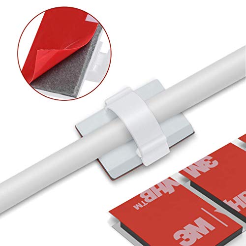 Cable Clips Self with 3M Adhesive Cord Organizer, Wire Holder Clamp Management Sticky for Desk Car Dash Cam Tables Wall, White 100pcs - color: White, size: 100 Pieces