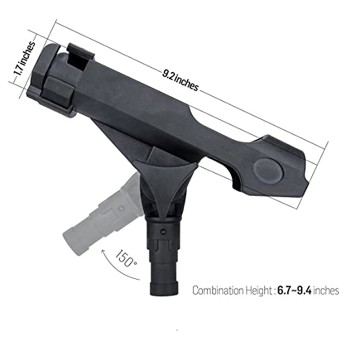2 Pack Baitcaster/Spinning Rod Holder with Side Deck Mount - color: Black