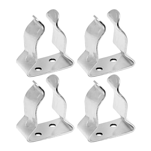 Saihisday Stainless Steel Boat Hook Spring Clamp Holder Spring Clip Silver Bracket Clip for for Boat Hook, Boat Pole, Gaff, Fishing Rod, Oar, Paddle, Brooms - size: Small