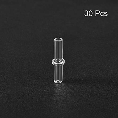 uxcell Aquarium Air Valve Connector Plastic Inline Tubing Straight Valves for 4mm Fish Tank Pond Air Line 30pcs