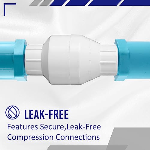1 Pcs 3/4 Inch PVC Inline Check Valve Solvent Connections White Plastic Backflow Preventer Pipe Fittings Check Socket Schedule - size: 3/4 Inch